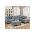 Gray 3 Piece Fabric Sectional Sofa Set with Ottoman H42379