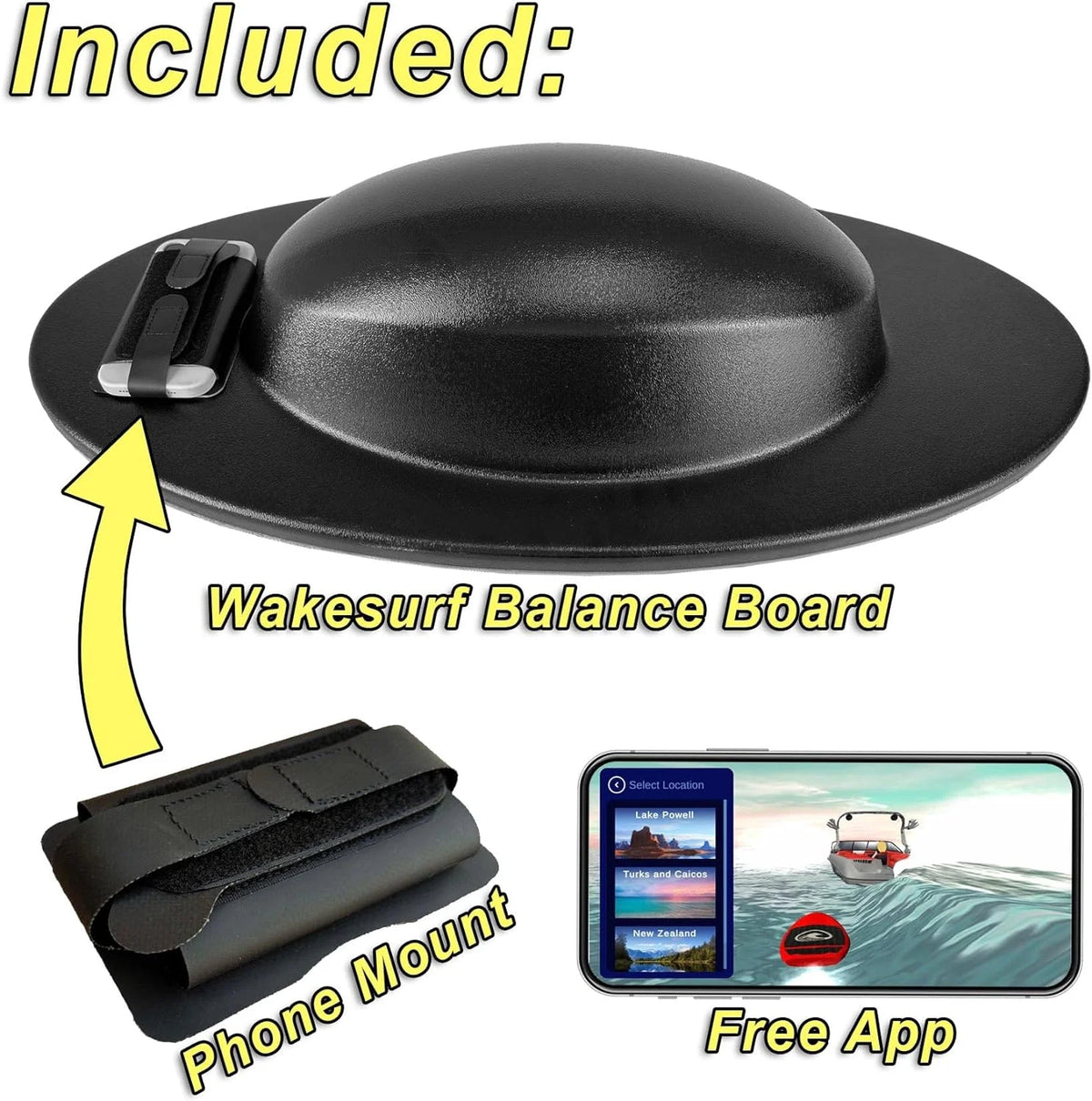 Wakesurf Balance Board With Tracking App And Phone Mount L7763