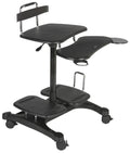 Sit-Stand Mobile Computer Desk Cart with CPU Shelf and Printer A75662