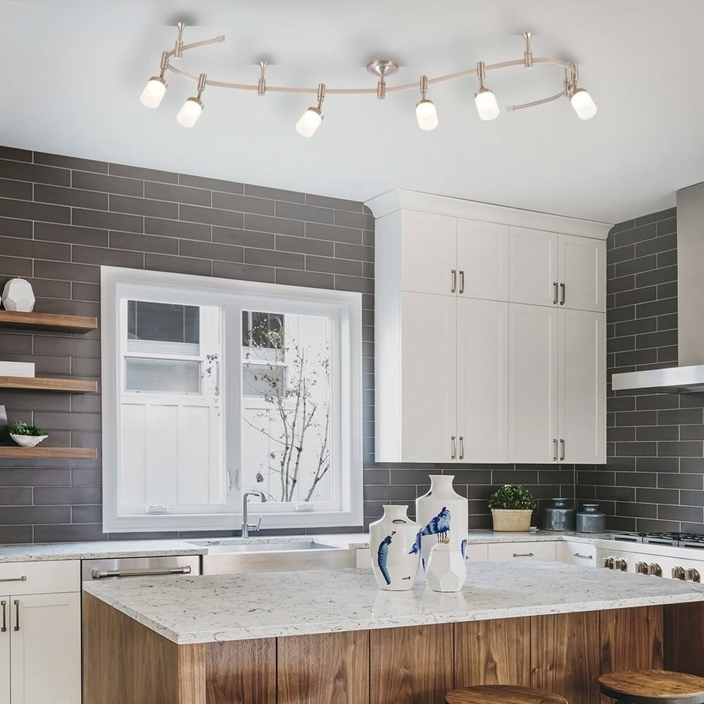 6-Light LED Flex Track Brushed Nickel D7325