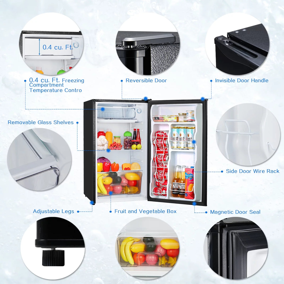 3.2CU FT Single Door Reversible Refrigerator N7520