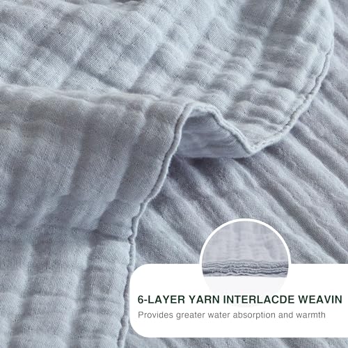 6 Layer Cotton Muslin King Size Blanket, Sage Green E736839