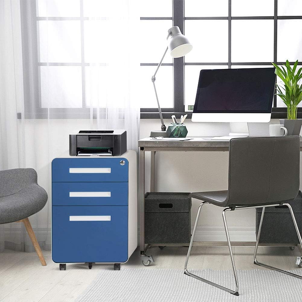 3 Drawer Black Metal File Cabinet with Lock G2203