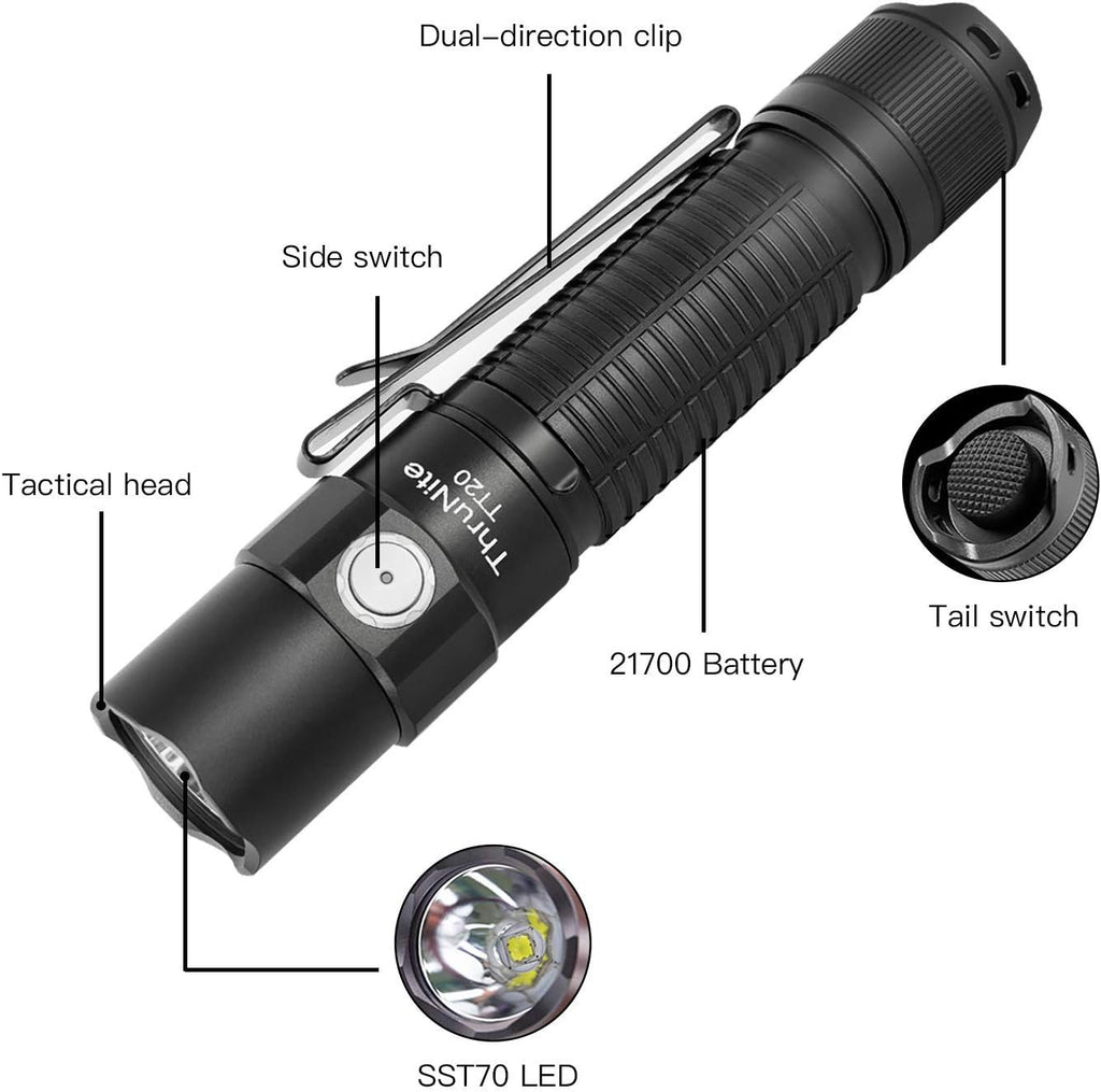 Black Rechargeable Tactical Flashlight N19988