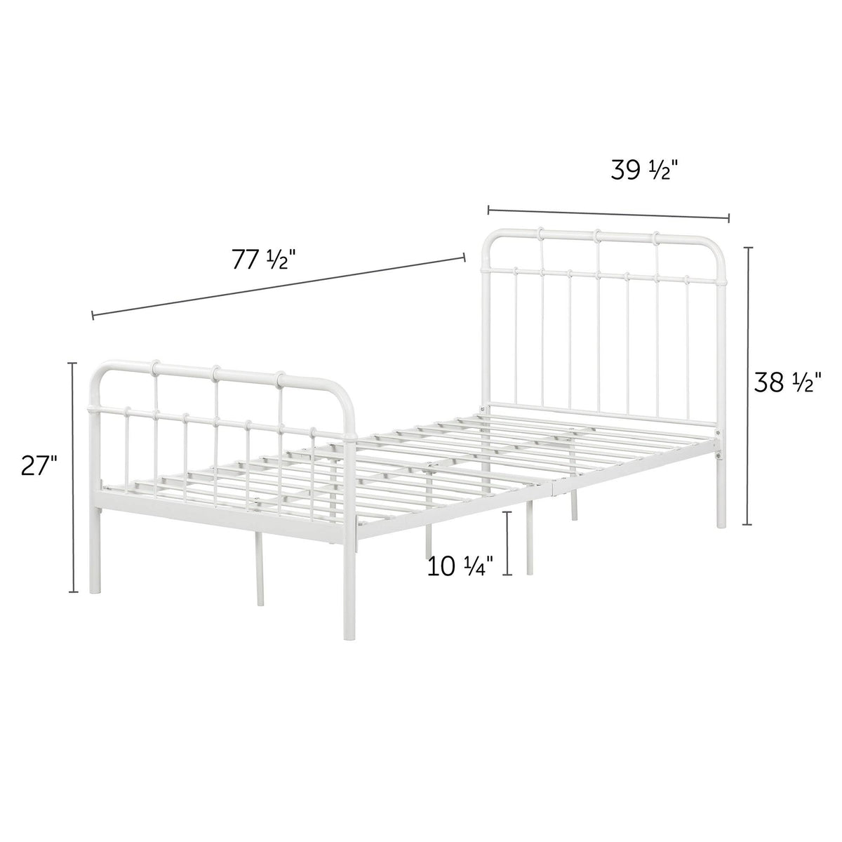 Black Twin Metal Complete Bed I457