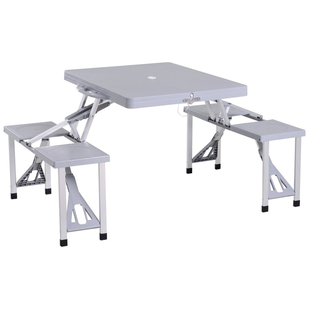 Camping Table with Chairs 4-Seat Set Foldable Q595293
