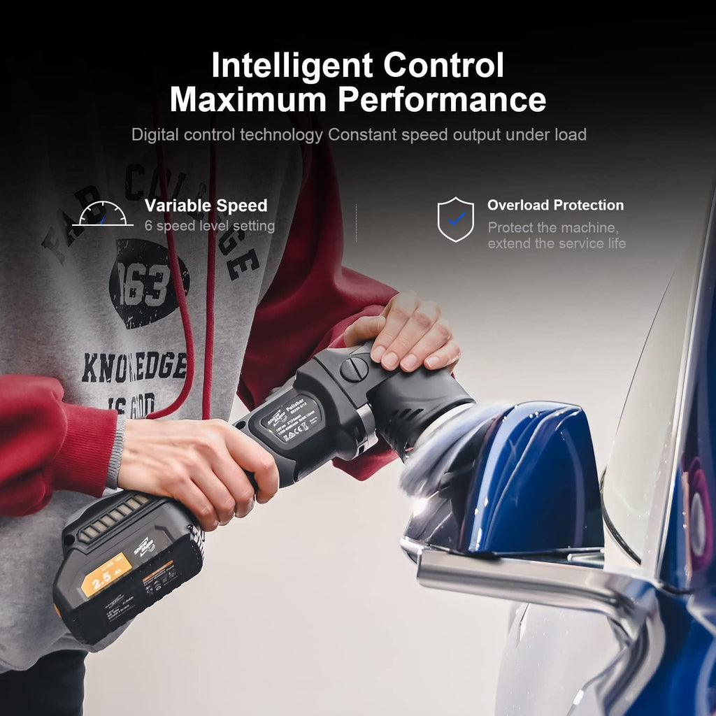 Cordless Orbital Polisher Kit with Brushless Motor 3 Inch 12 MM Throw C986