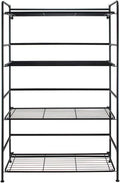 Black Metal 4 Shelves Folding Bookcase E903890