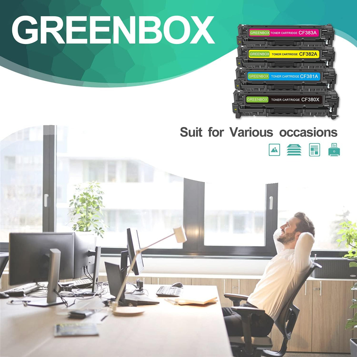 Remanufactured Toner Cartridge Replacement 1 Black 1 Cyan 1 Magenta 1 Yellow Pack of 2 C529