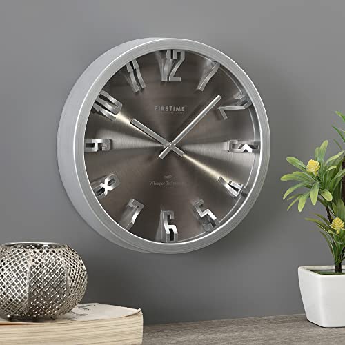 Silver 10 x 2 x 10 Wall Clock D836