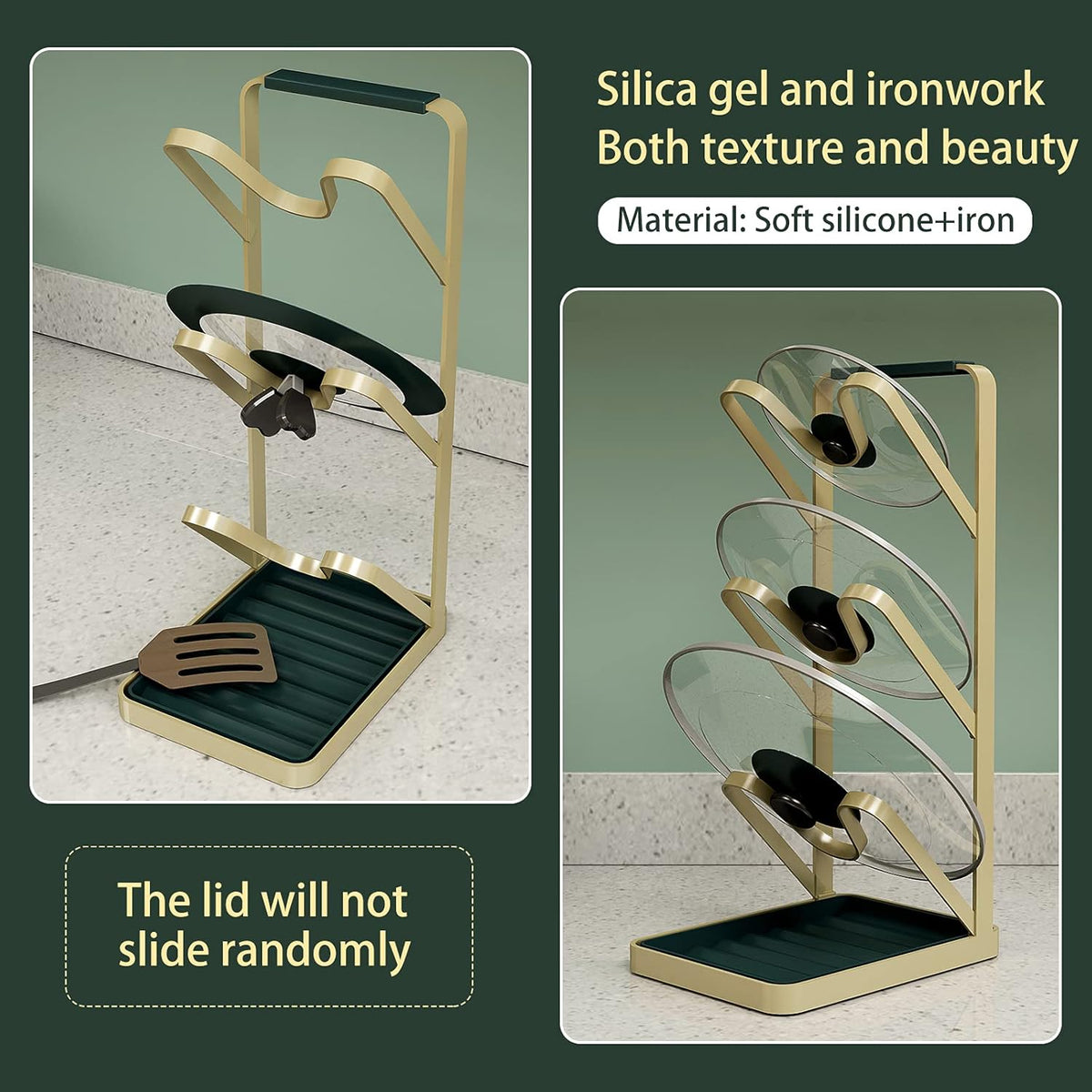 Gold Pot Lid Rack Holder H7529