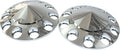 Chrome ABS Plastic Front Hub Caps Wheel Axle Covers with 33 mm Screw on Lug Nut Covers 1 Pair Q245456