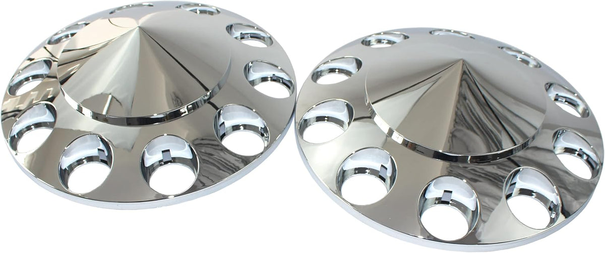 Chrome ABS Plastic Front Hub Caps Wheel Axle Covers with 33 mm Screw on Lug Nut Covers 1 Pair Q245456
