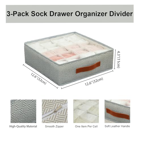 White 60 Cell Fabric Drawer Organizer N798420