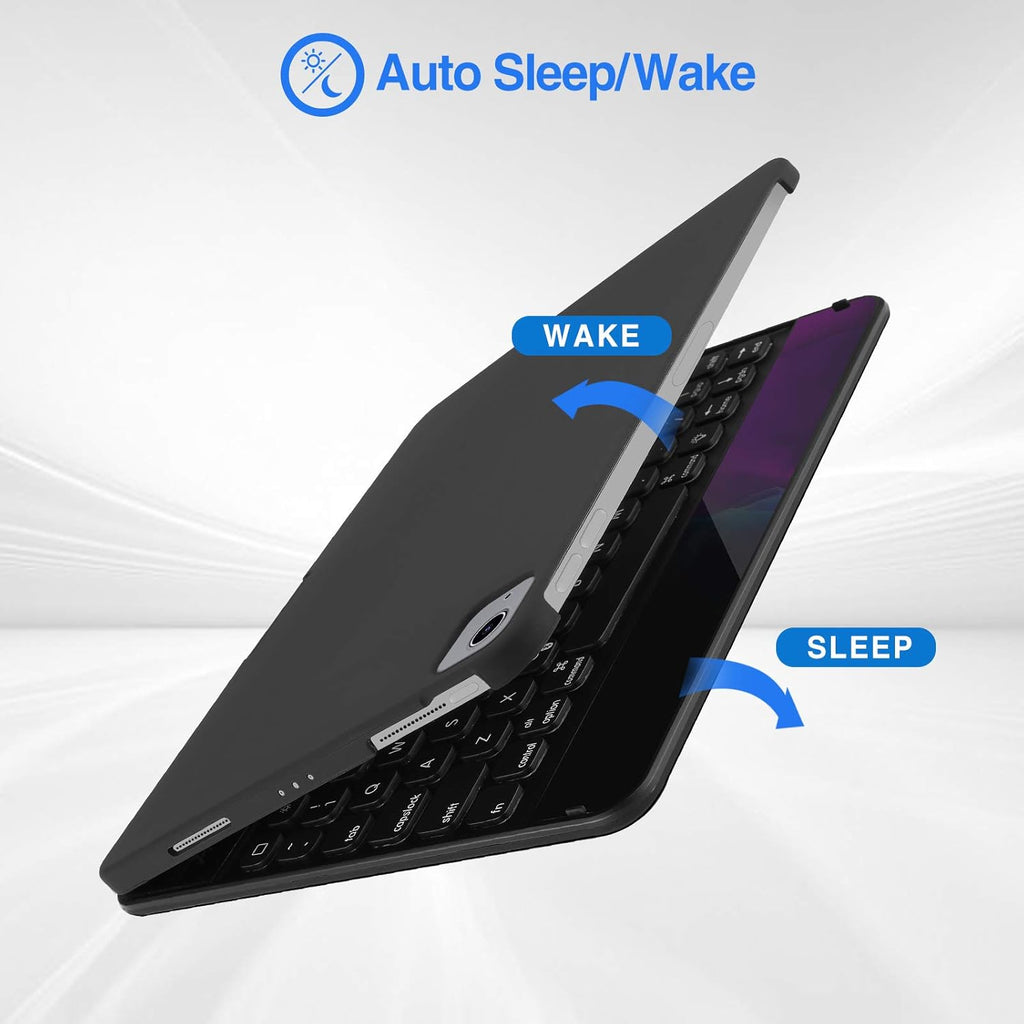 Keyboard Case with 7 Colors Backlit 360 Degree Rotation Black U30900