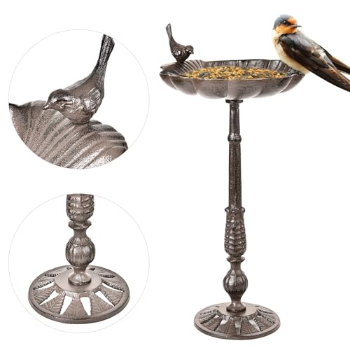Heavy Duty Cast Iron Tall Bird Bath A7670
