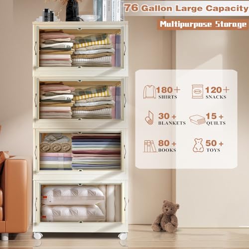 3 Pack 25.2 Gallon Collapsible Plastic Storage Bins with Lids X7869