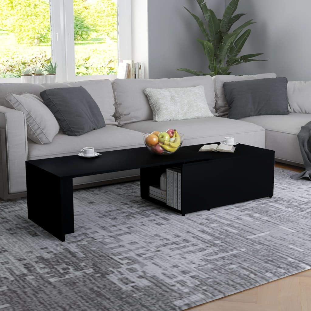 Coffee Table with Storage Cabinet Chipboard Side Table Concrete Gray S180778