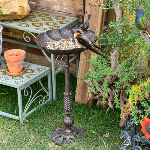 Heavy Duty Cast Iron Tall Bird Bath A7670