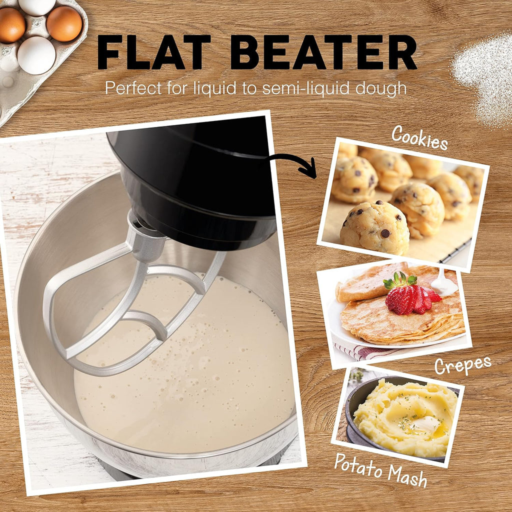 Electric Stand Mixer with Tilt Head, 600 W, 6-Speed, 3 Attachments C1958
