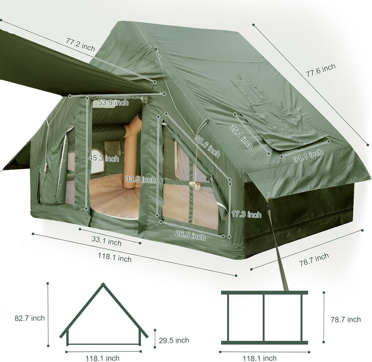 4-6 Person Inflatable Camping Tent with Pump and Stove Jack F81359