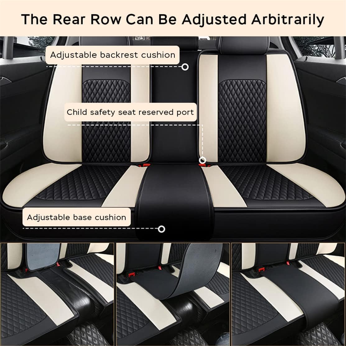 Car Seat Covers 5-Seat Black Beige F833495