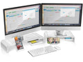 Black Dual Monitor Stand Riser with Drawer O117