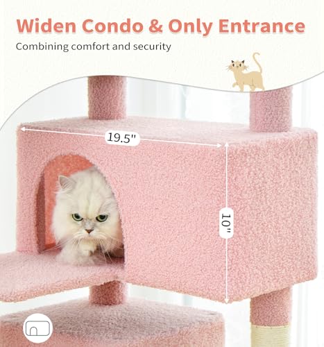 Dark Grey 54in Multi-Level Cat Tree with 2 Condo and Scratching Posts J186