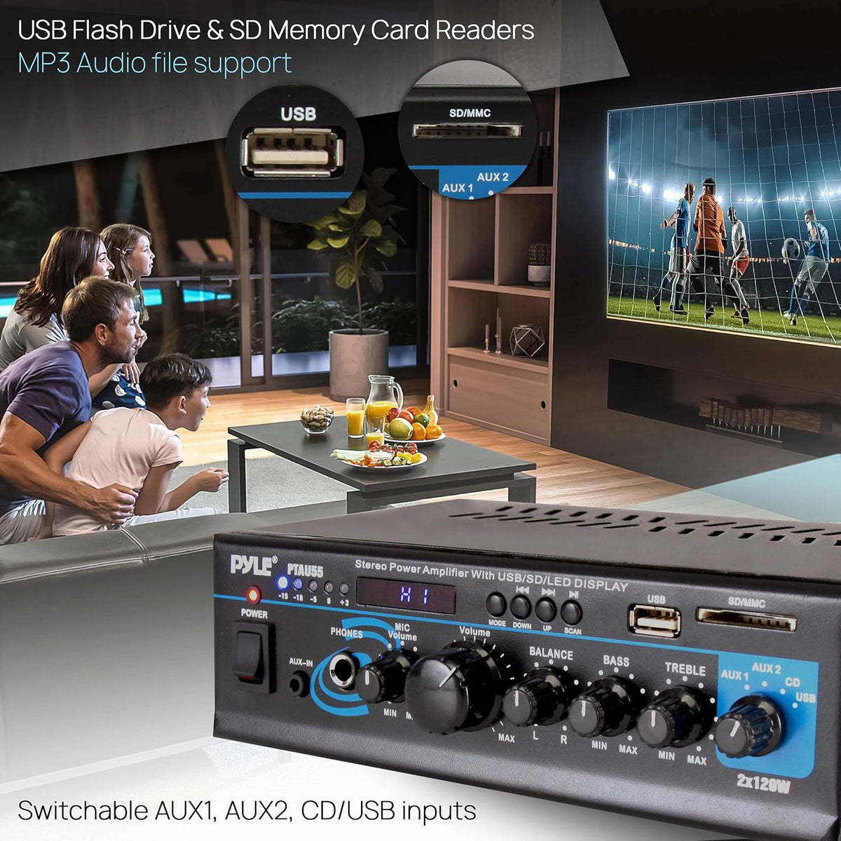 2X120W Dual Channel Stereo Power Amplifier G523