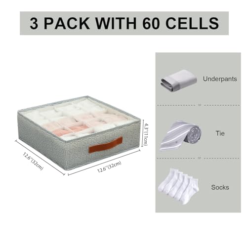 White 60 Cell Fabric Drawer Organizer N798420
