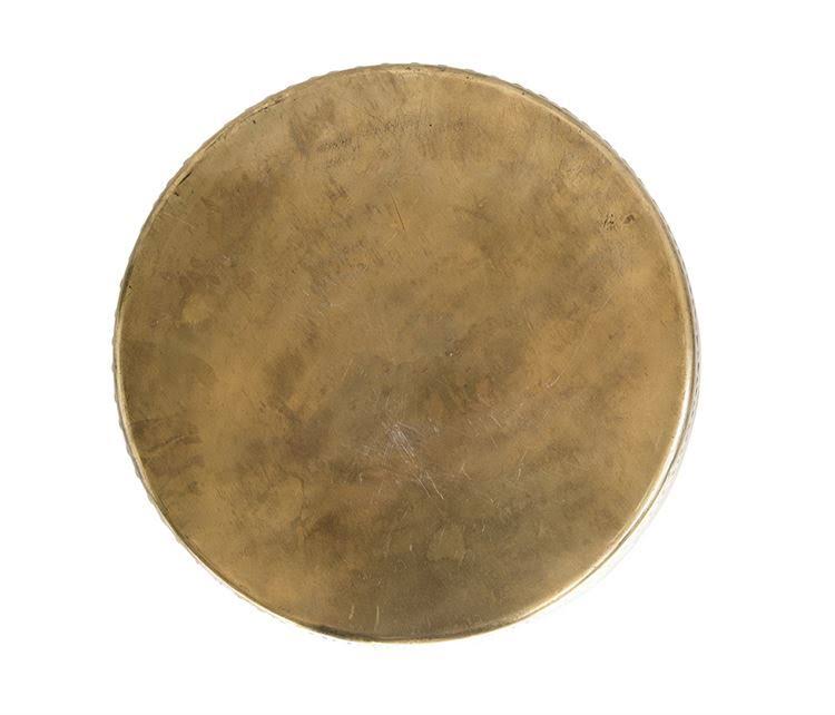 Antique Brass Metal Drum Table Z6420