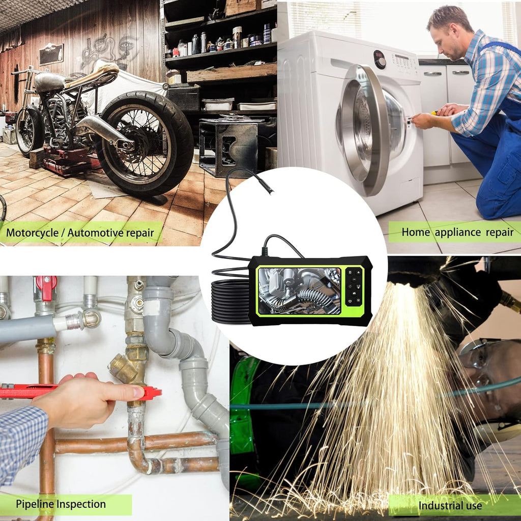 Endoscope Camera with Lights, 1080P HD Borescope Camera 4.3 Inch LCD Screen IP67 Waterproof, 3000mAh Battery, 32GB TF Card Y4254