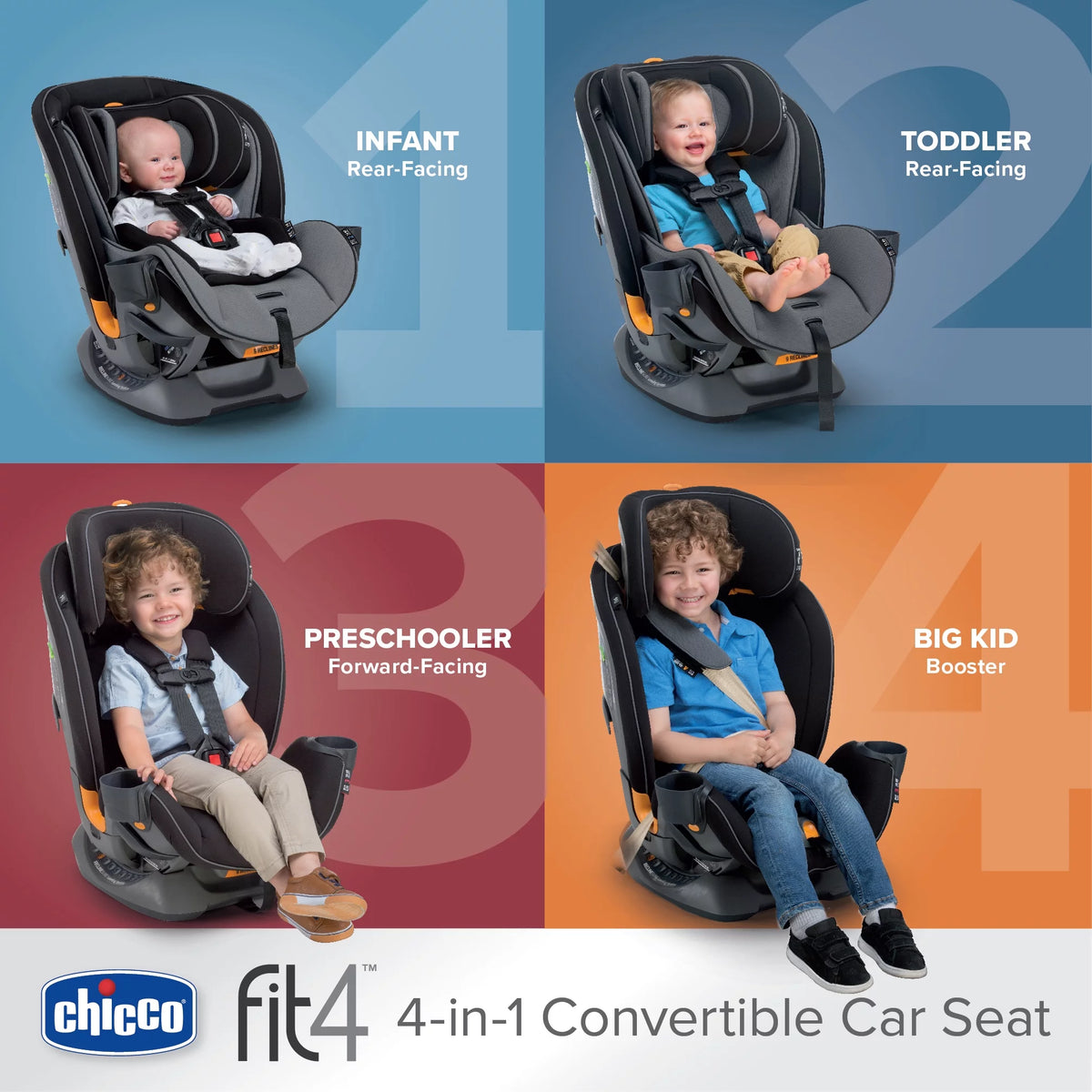 4-in-1 Convertible Car Seat Navy Purple P40996