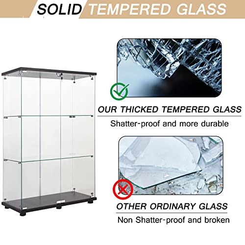 White Glass Display Cabinet with 3 Shelves, 49.3" H x 16.7" W x 14.3" D U839