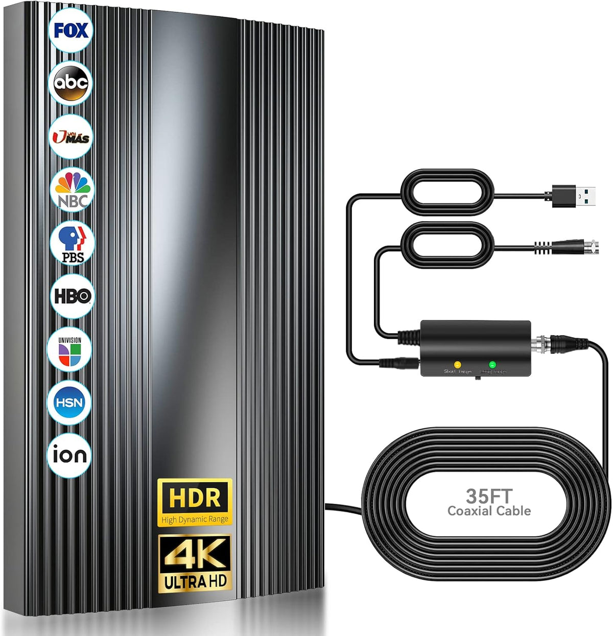 Digital TV Antenna 380 Miles Range Indoor Outdoor 4K 1080P Q2746