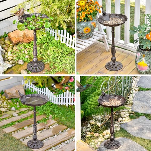 Heavy Duty Cast Iron Tall Bird Bath A7670