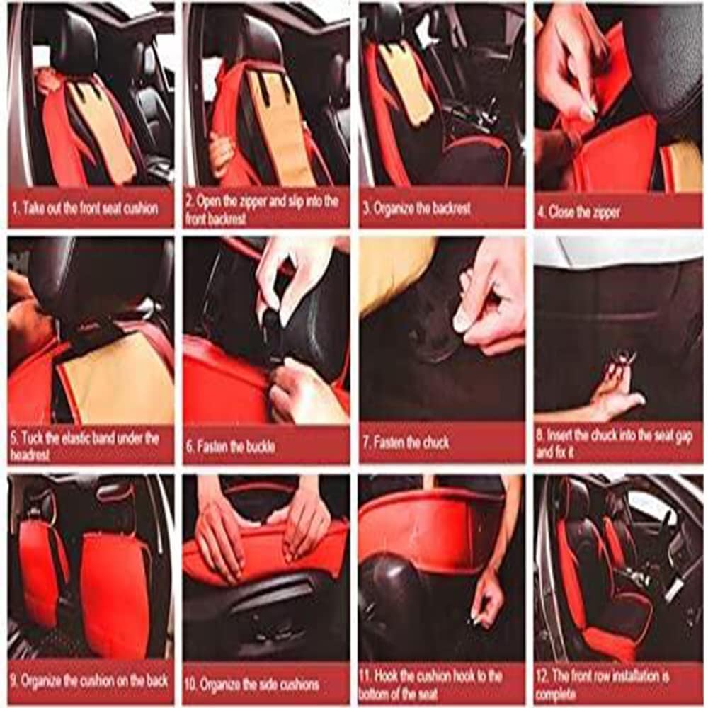 Car Seat Covers 5-Seat Black Beige F833495