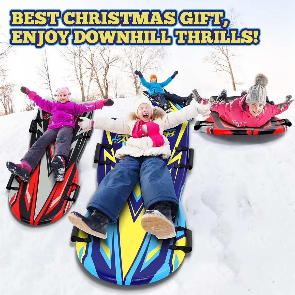 2 Pack Large Foam Snow Sled with Handles T621720