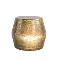 Antique Brass Metal Drum Table Z6420
