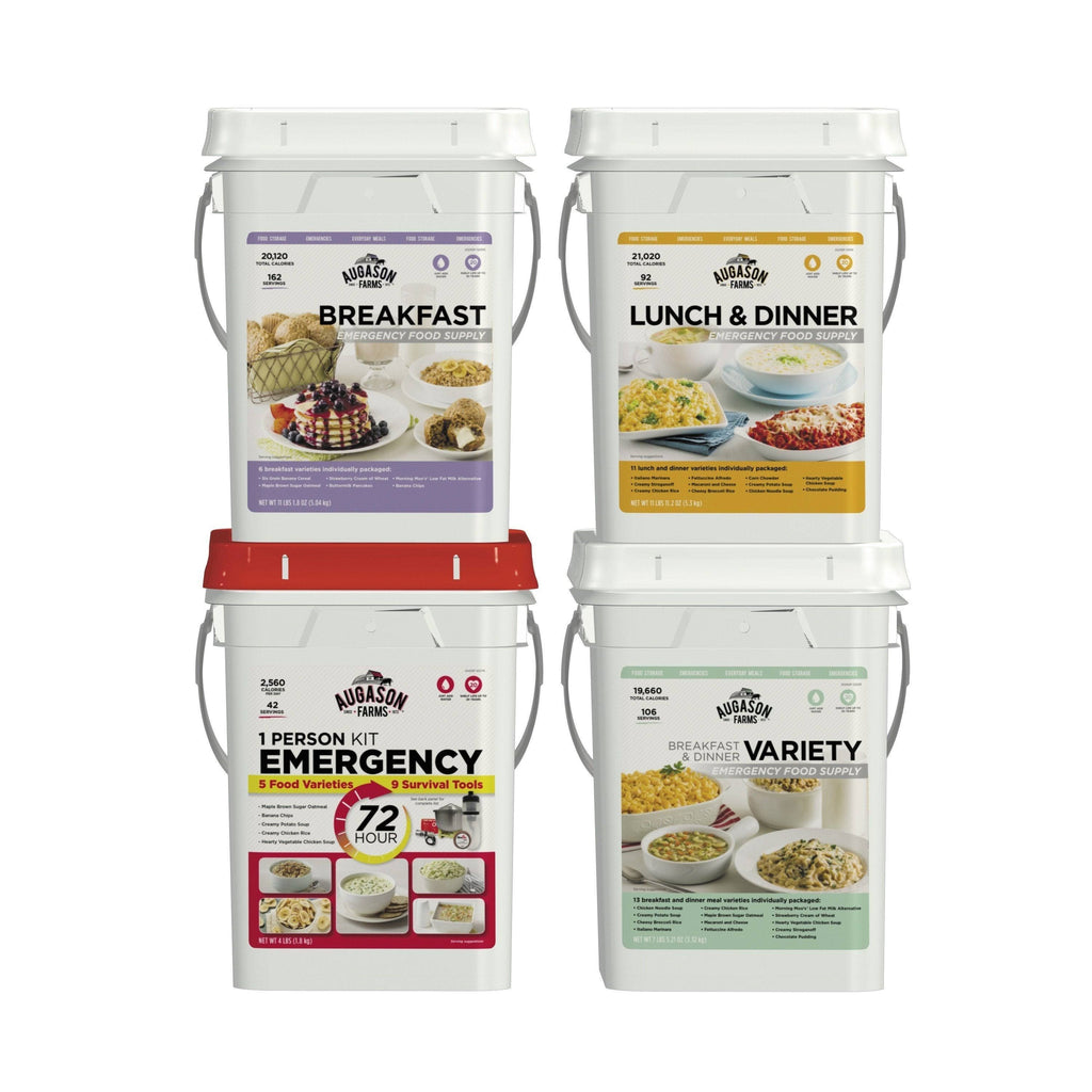 4-Pail Food Variety Kit with Survival Gear T3717