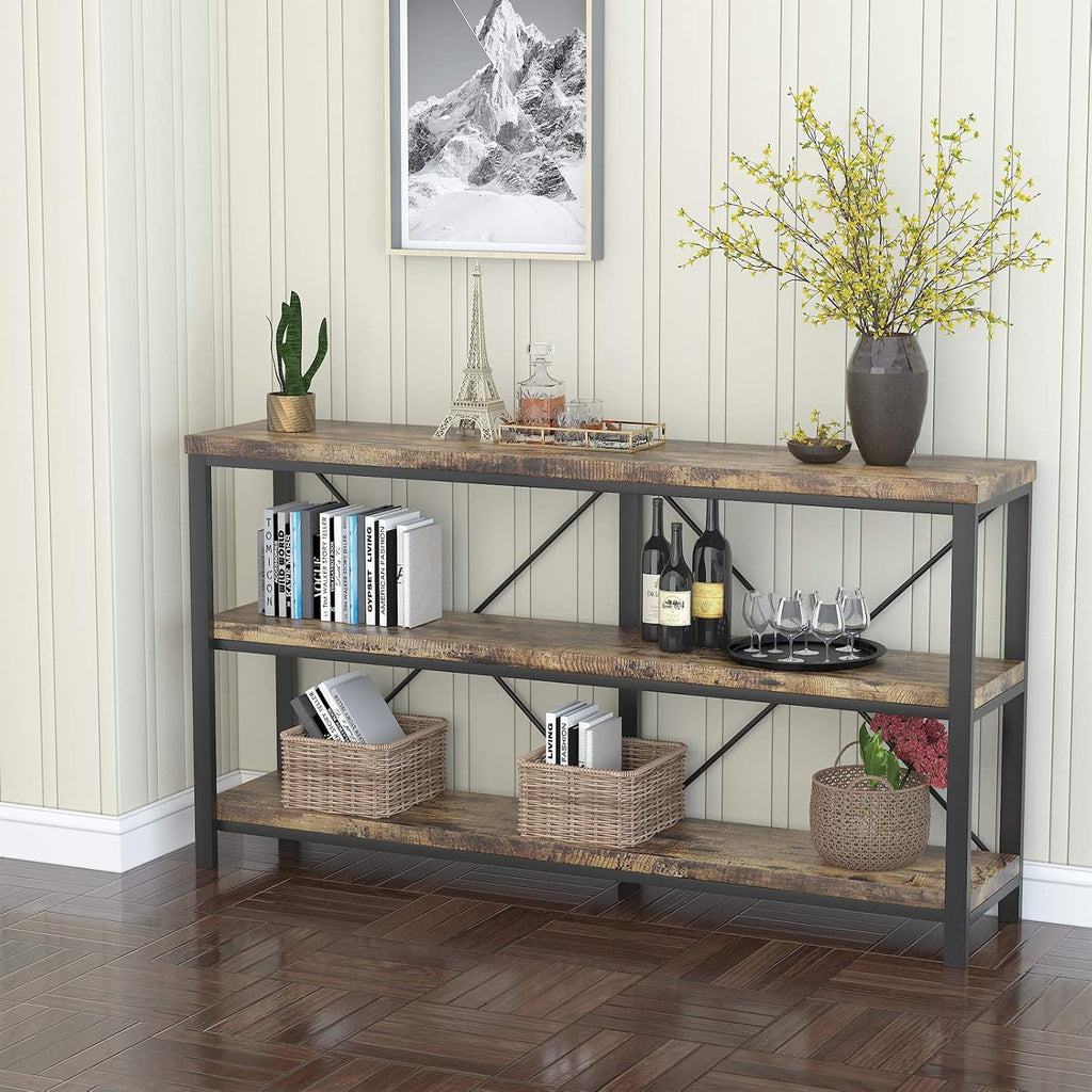 Rustic 3-Tier Console Sofa Table D533