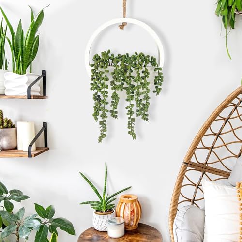 2 Pcs Artificial Hanging Succulents Plants in Pot with Lanyard J2393
