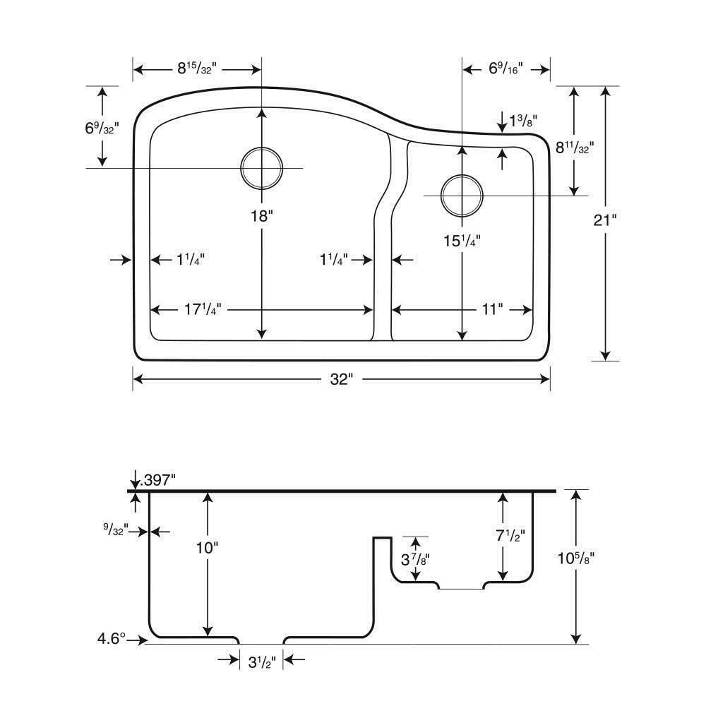 Double Basin Undermount Granito Kitchen Sink T512150