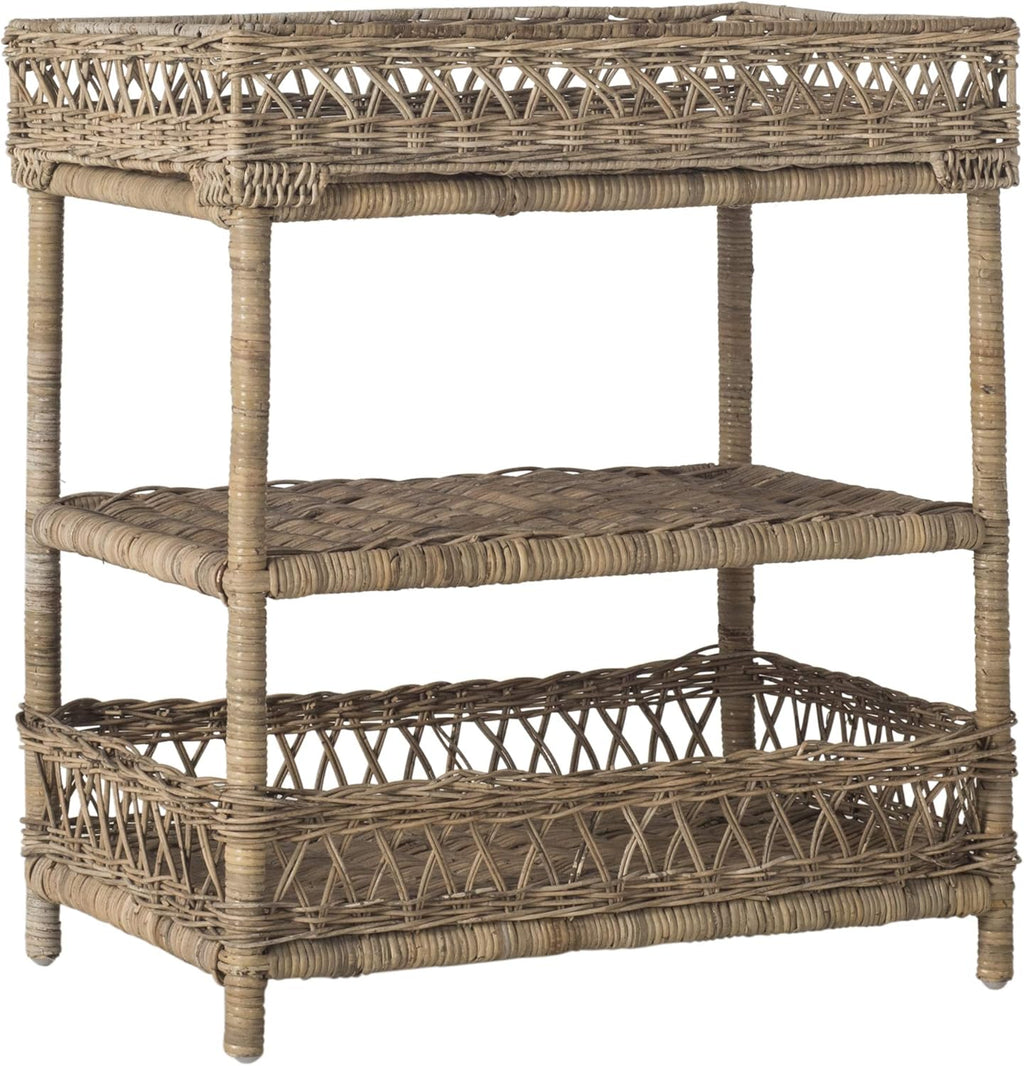 Natural Wicker 3 Tier Accent Table N4254