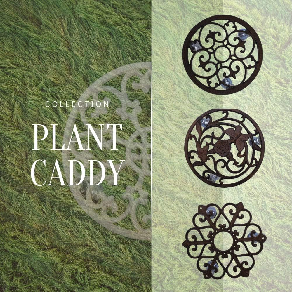 Cast Iron Butterfly Flower Garden Plant Trolley Flowerpot Holder Z49996