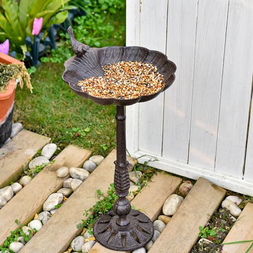 Heavy Duty Cast Iron Tall Bird Bath A7670