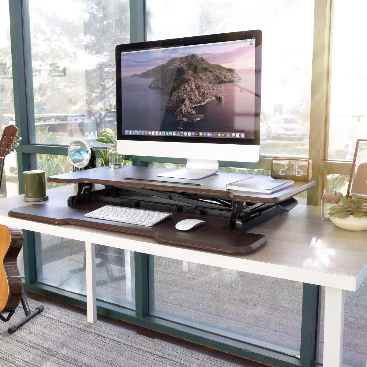 Extra Wide Sit Stand Desk Converter V362