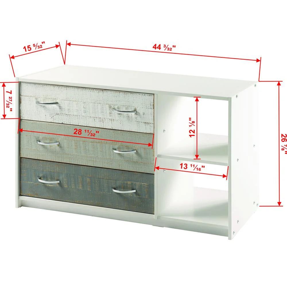 3 Drawer Chest with Shelves G59749