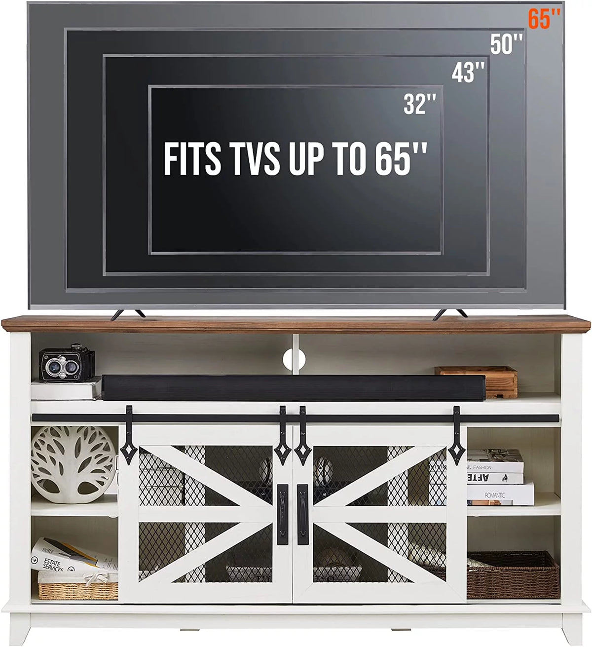 Antique White TV Stand E850446