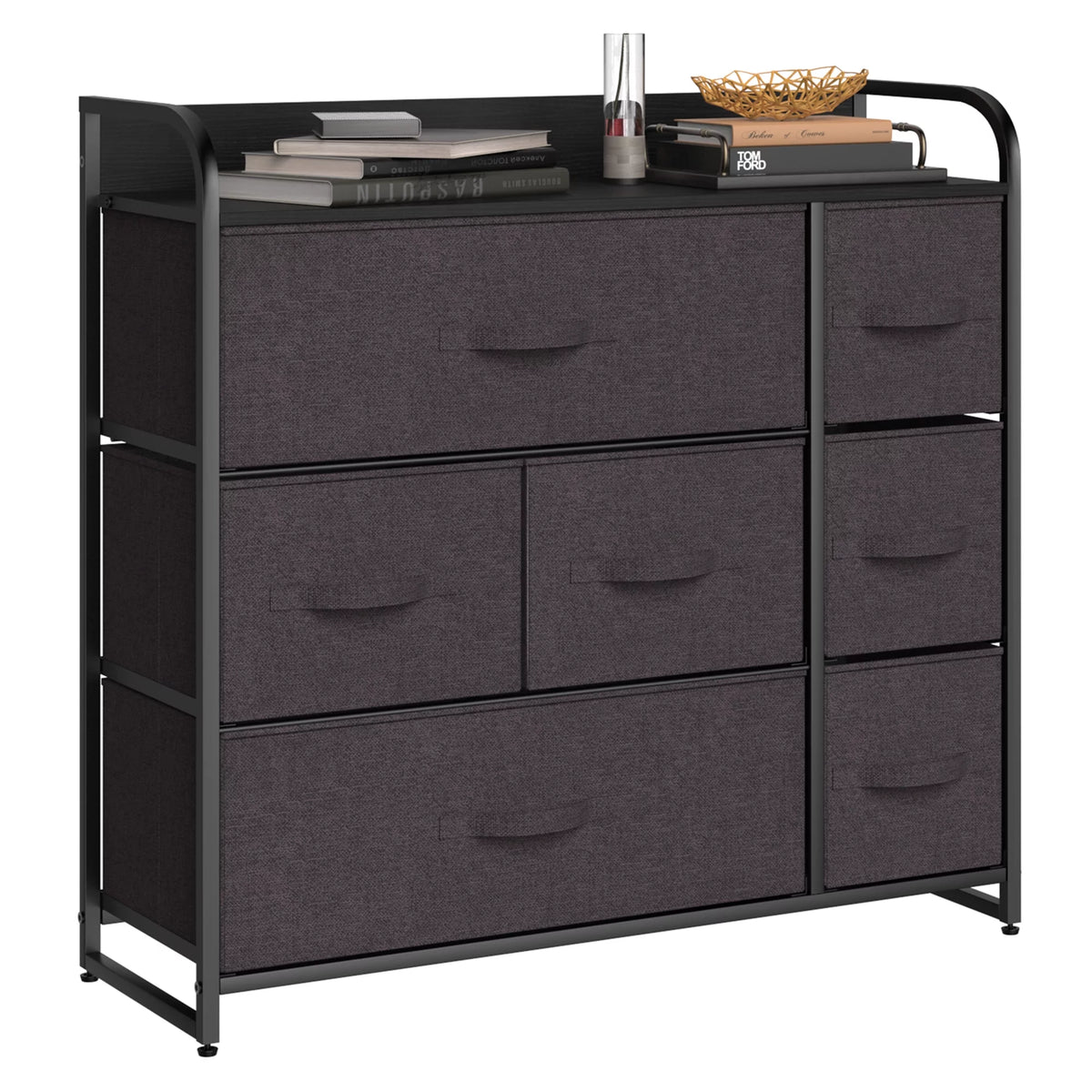 Light Gray 7 Drawer Fabric Dresser M548